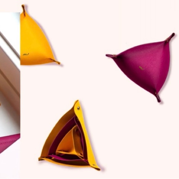 NWT Elevation by Tina Wells Set of 3 Saffiano Triangle Vegan Leather Valet - Picture 7 of 8